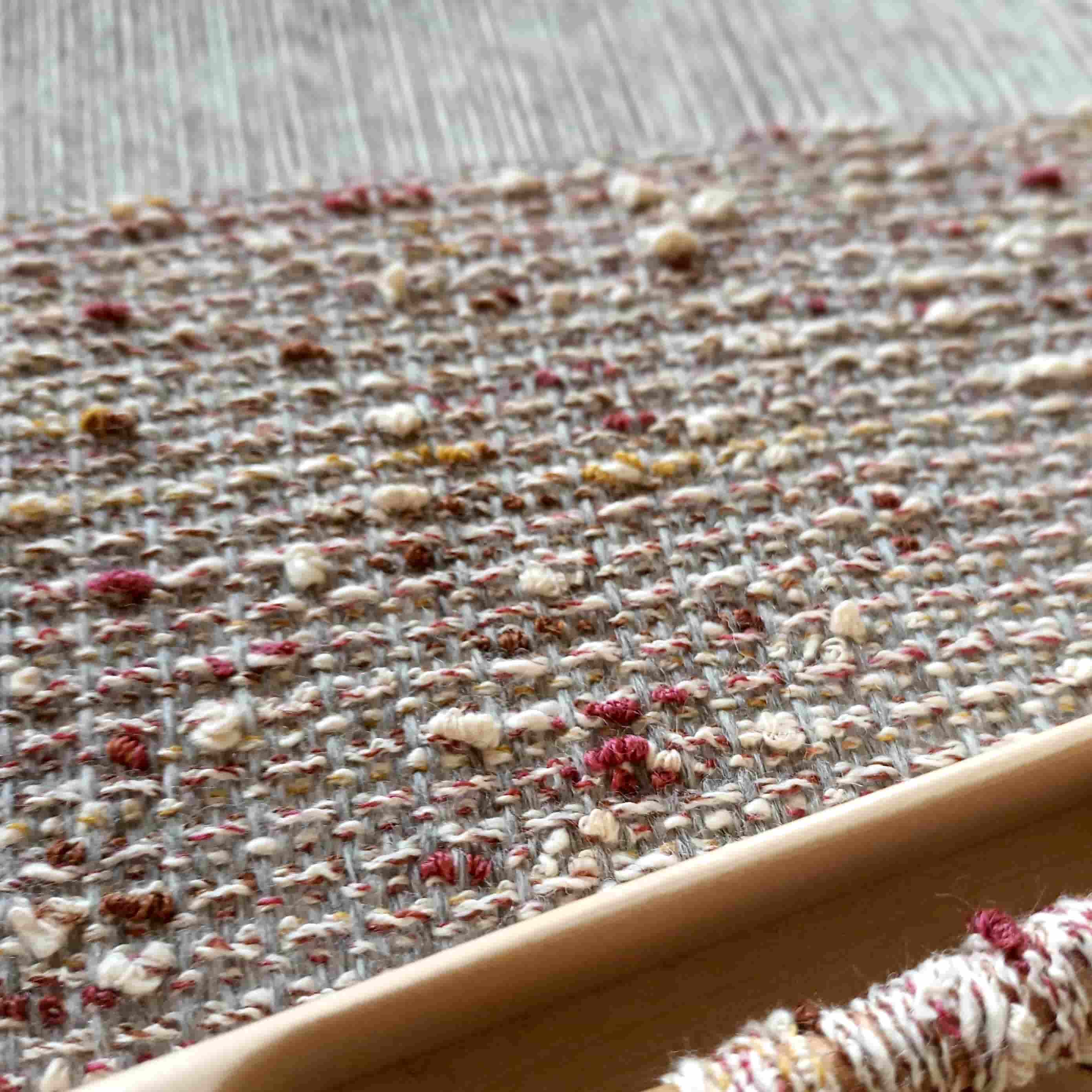 Tissage sur métier à tisser à peigne envergeur - chaine laine & trame laine fantaisie