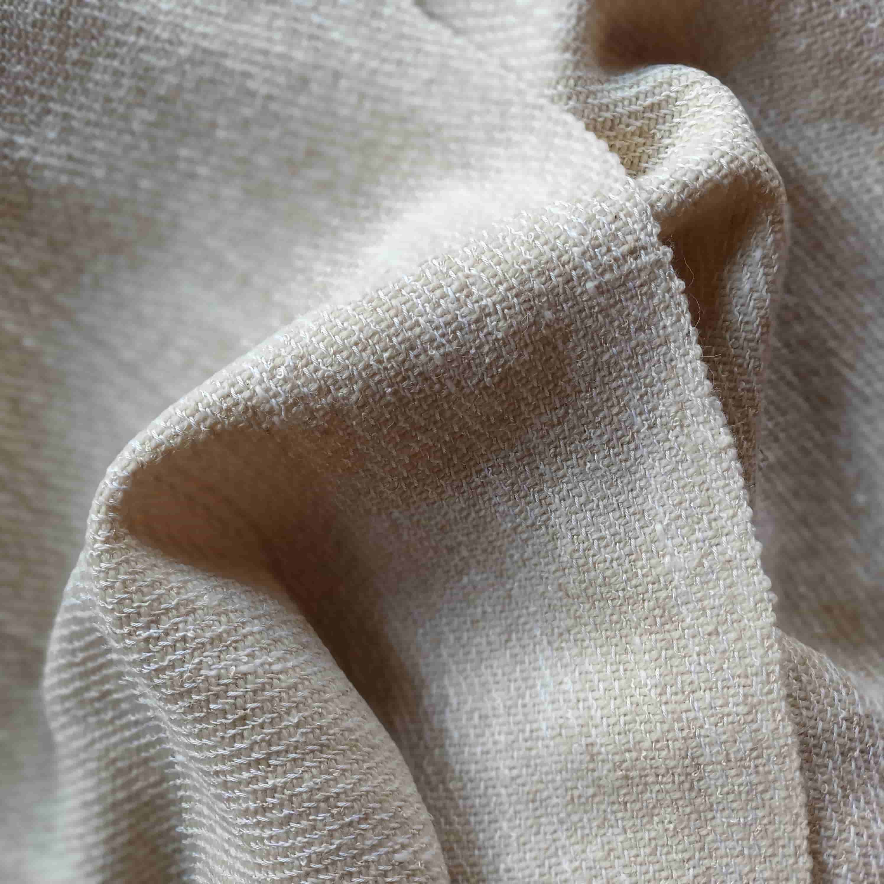 >Étole - chaine multiple coton/soie/lin/viscose & trame en laine - métier à cadres
